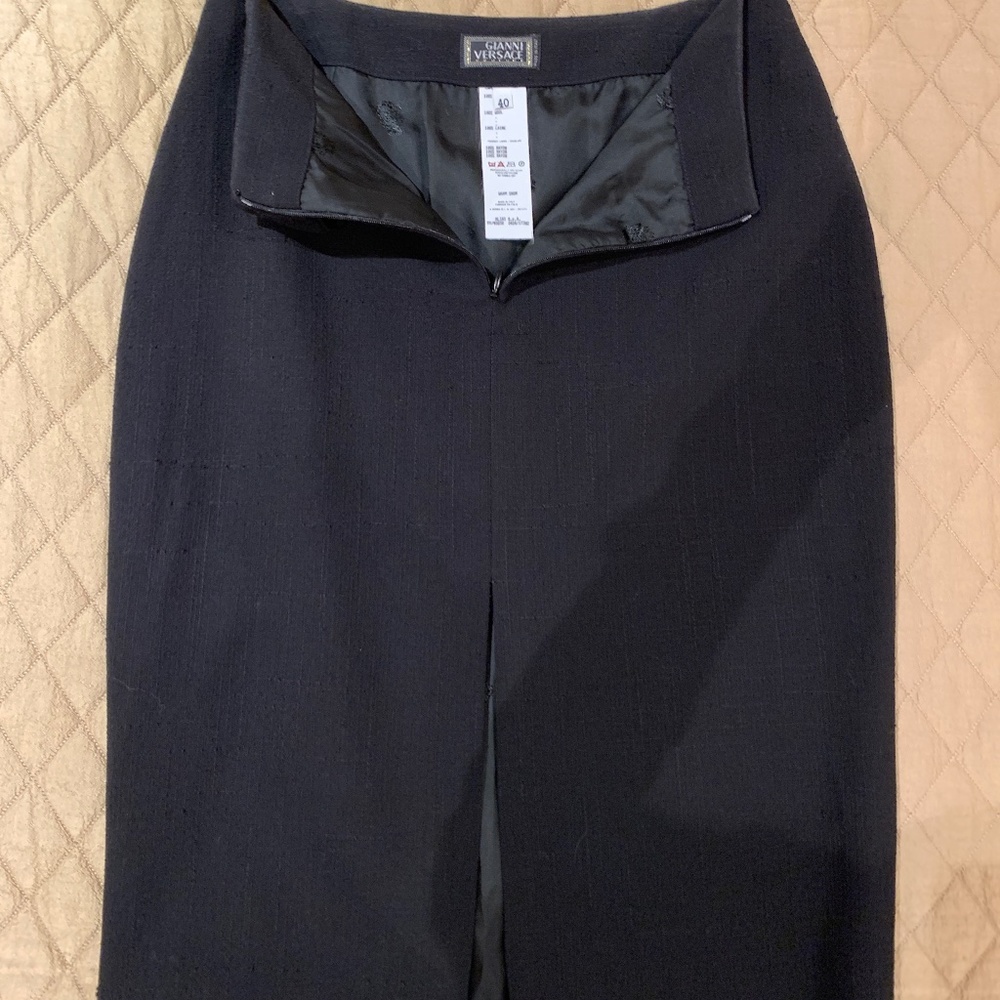Black Gianni Versace Pencil Skirt Size 40